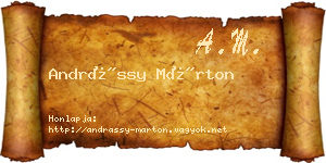 Andrássy Márton névjegykártya