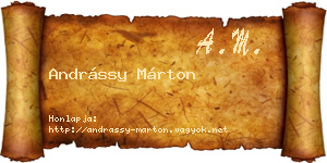 Andrássy Márton névjegykártya