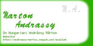 marton andrassy business card